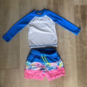Tommy Bahama Blue and Pink Floral Swim Shorts